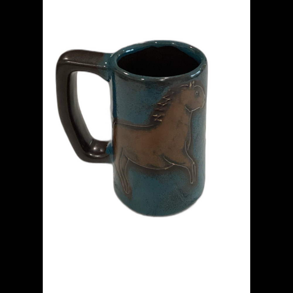 Mara Stoneware Collection 14oz. Ceramic Horse Design Mug.